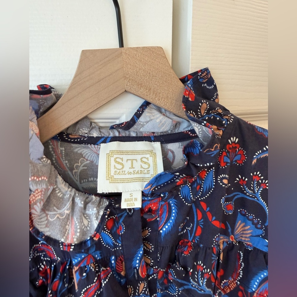 Sail To Sable Aztec Floral Scalloped Edge Shirt Dress - Picture 3 of 11